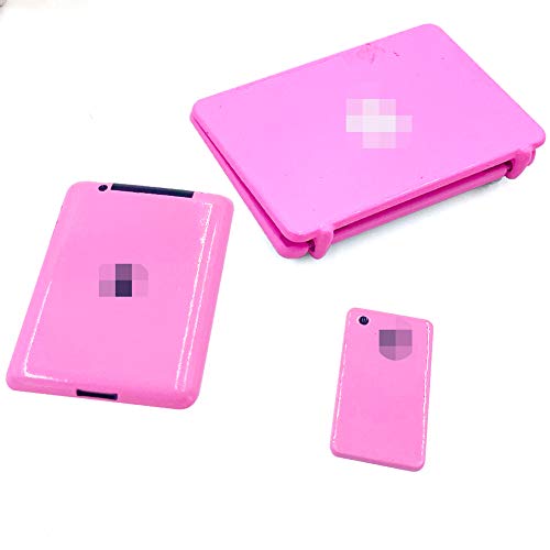 Haomian 5 Pcs/Set Dollhouse Mini Laptops/Phone,Scene Miniatures Computers Mobiles Phones Simulation Mini Toy Craft For Doll House Decoration ,1:12 Scale Dolls House Furniture Doll Accessories